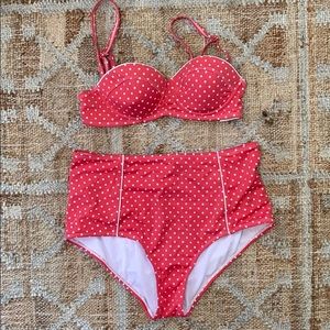 Pink polka dot bikini